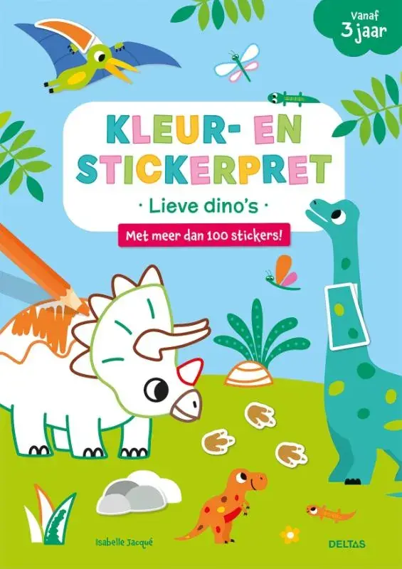 Kleur- en stickerpret Lieve dino's vanaf 3 jaar Goedkoop