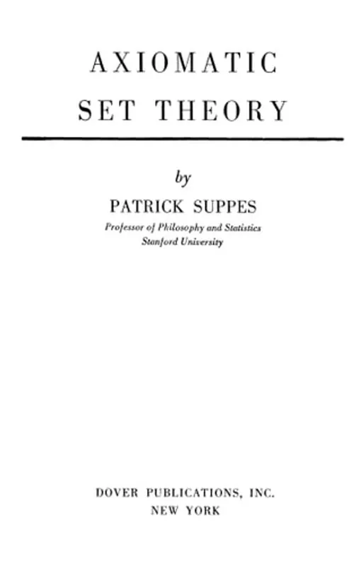 Uitverkoop Axiomatic Set Theory - Patrick Suppes