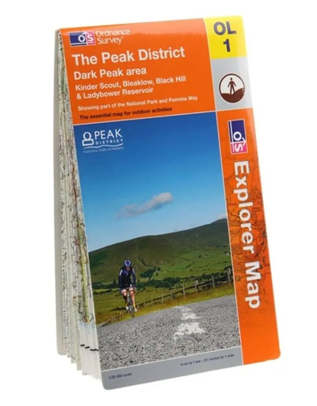 **PEAK DISTRICT-DARK PEAK AREA (OUTDOOR LEISURE) - Ordnance Survey Gratis Retour