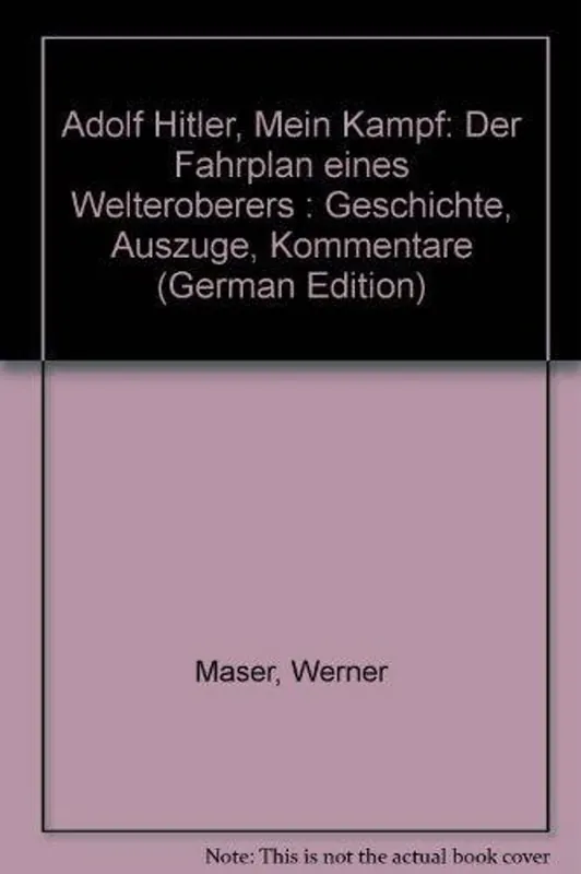 Adolf Hitler, Mein Kampf - Werner Maser Lage Kosten