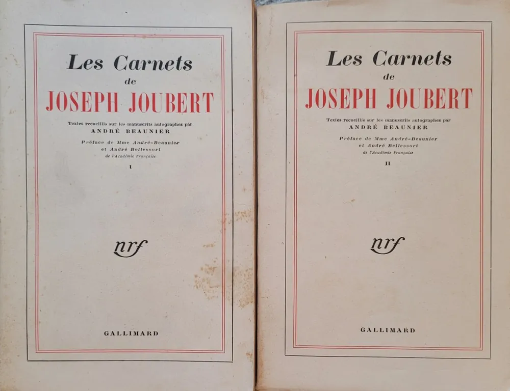 Gecertificeerd Les Carnets de Joseph Joubert. (2 volume set) - Joubert, Joseph