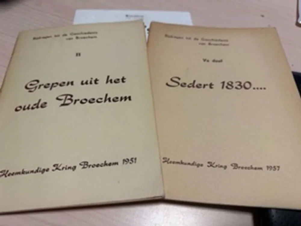 Alleen Vandaag Bijdragen tot de geschiedenis van Broechem - 2 boekjes - heemkundige kring