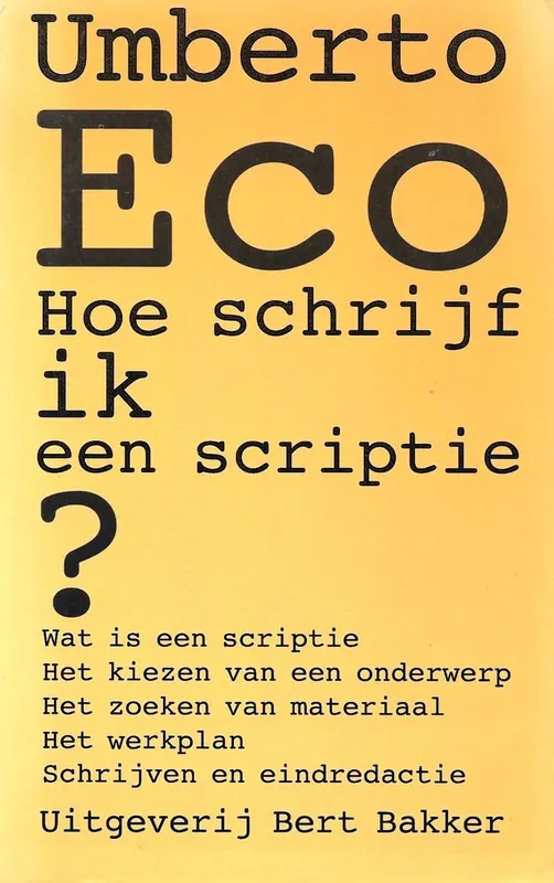Hoe schrijf ik een scriptie - Umberto Eco Merkproduct