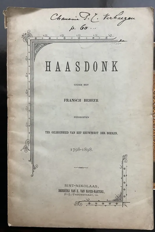 Haasdonk onder het Fransch beheer - E. Van Haver-Martens Exclusieve Aanbieding