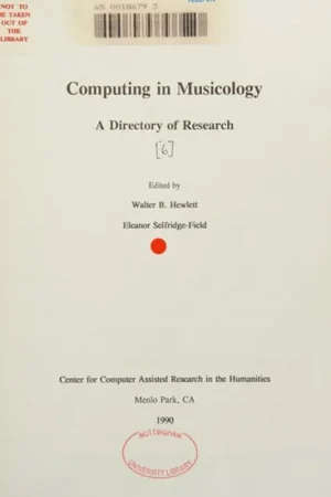 Computing in Musicology A Directory of Research - Walter B. Hewlett Express Levering