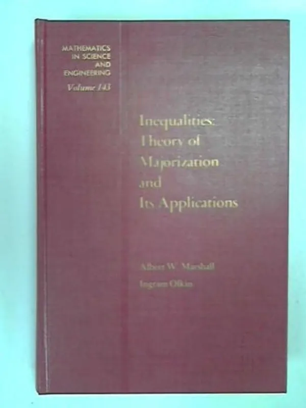 Lage Kosten Inequalities Theory of Majorization and Its Applications - Ingram Olkin