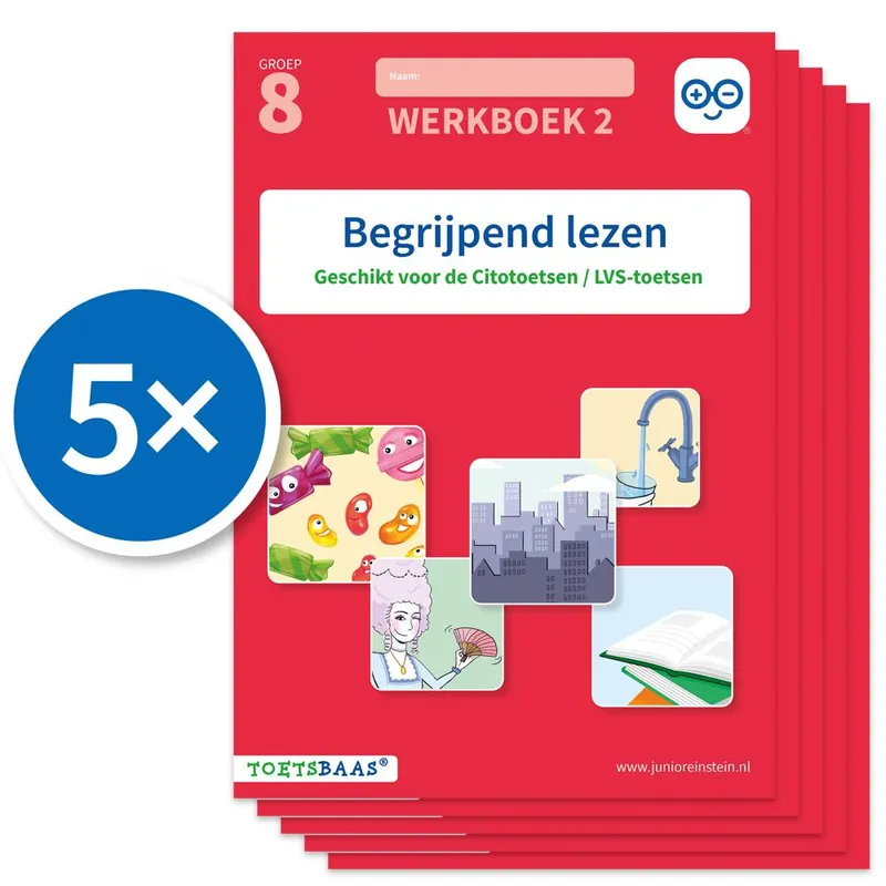 Begrijpend lezen (Set van 5) 2 Geschikt voor de Cito LVS-toetsen en Cito Eindtoets M8/E8 werkboek / Druk 1 Koopje