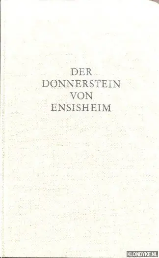 Beperkt Aanbod Der Donnerstein Von Ensisheim - Mühll, Theodora Von der