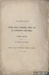 Hoge Kwaliteit Voordracht over Eenige nieuwe belangrijke vonden voor de Limburgsche krijtvorming - Ubaghs, Casimir